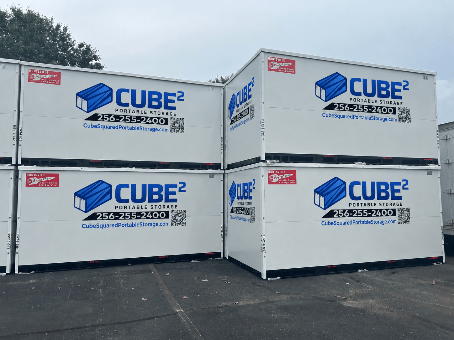 Cube Squared portable storage containers stacked
